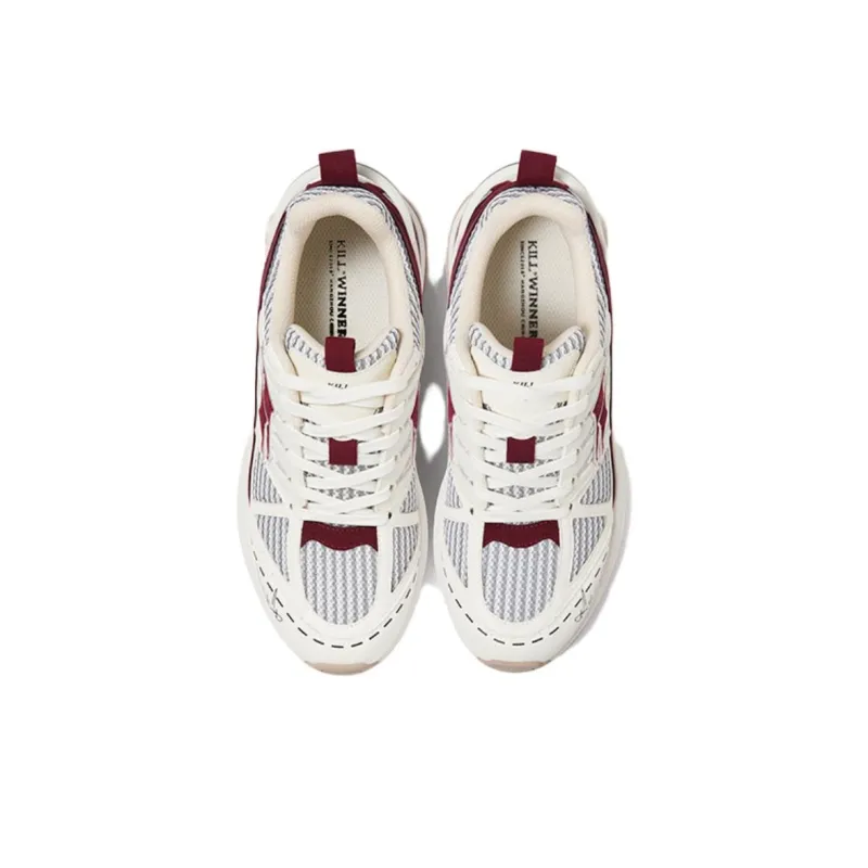 KILLWINNER Anti Slip Wear Resistant Low Top Casual City Commute Running Shoes Unisex White Red-3