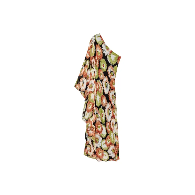 ZARA ZW Series Long Sleeved Dress Women's Orange Green-1