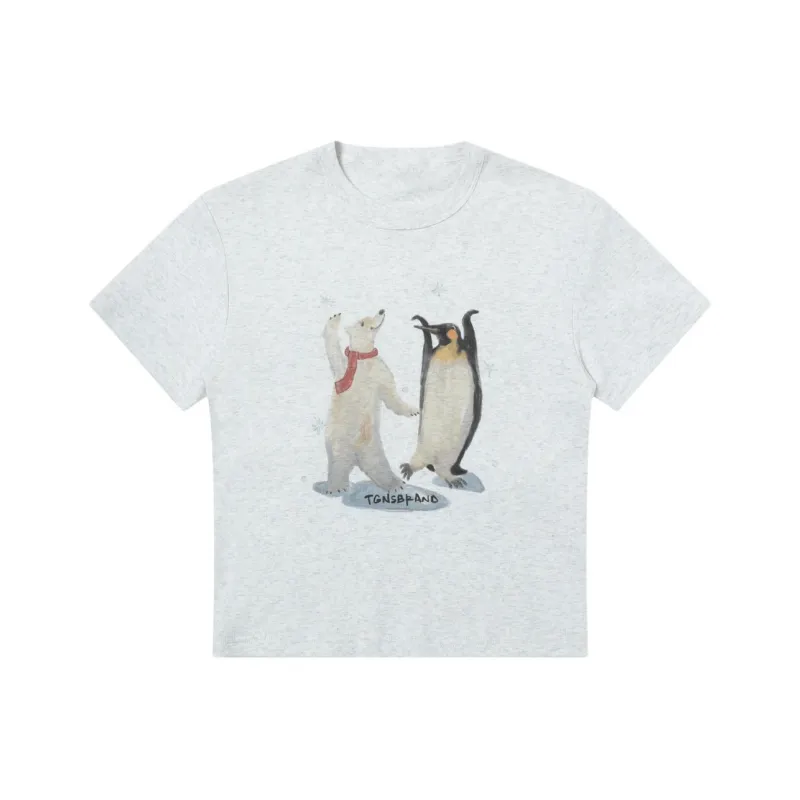 DOKZB T Shirt Women's White Gray-0