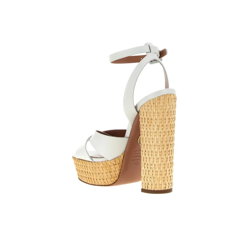 AQUAZZURA Sunseeker One Strap Sandals 14cm Women's White-2