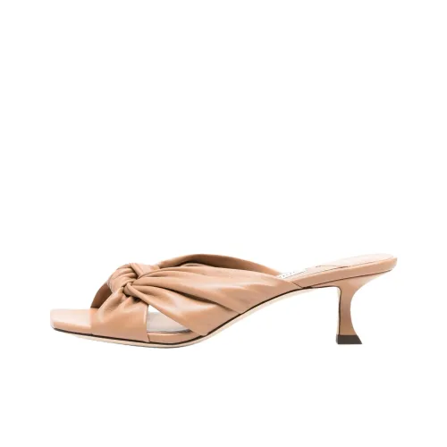 Jimmy Choo Avenue Slide Slippers 5cm Women's Beige