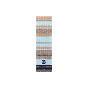 CHANEL Cashmere Knit Scarves Women's Blue