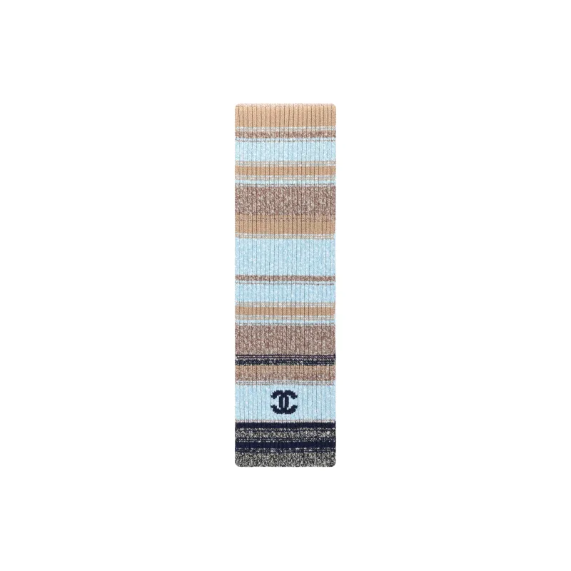 CHANEL Cashmere Knit Scarves Women's Blue-0