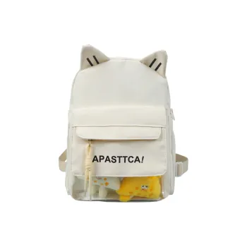 Single Warehouse Nylon PVC Backpack Unisex White/Pink/Blue/Black