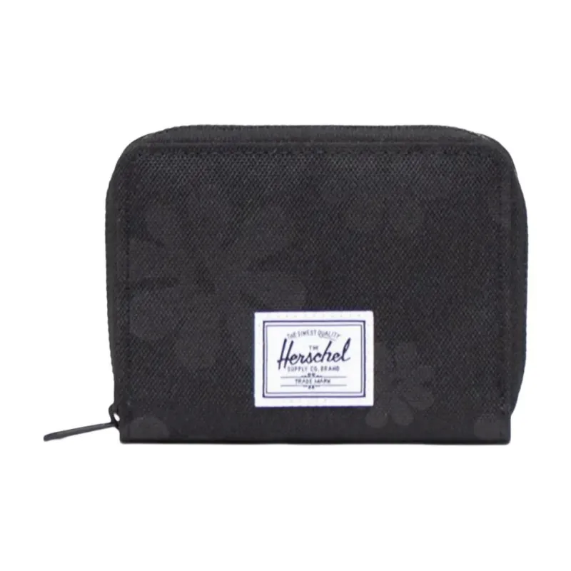 Herschel Recycled Polyester Wallet Unisex Black Floral-0