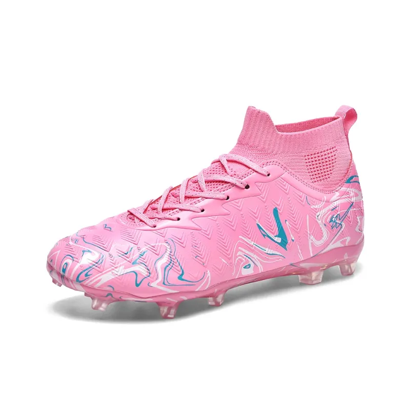 Binary FG Firm Ground Cushioning Abrasion Resistant Lightweight Slip Resistant Soccer Shoes Unisex Rose Pink-1