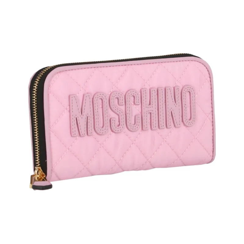 MOSCHINO Leather Wallet Women's Pink-1