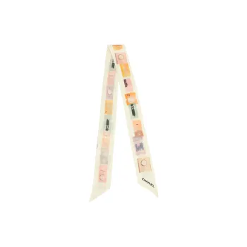 CHANEL Silk Scarves Unisex Light Umber & Multicolor