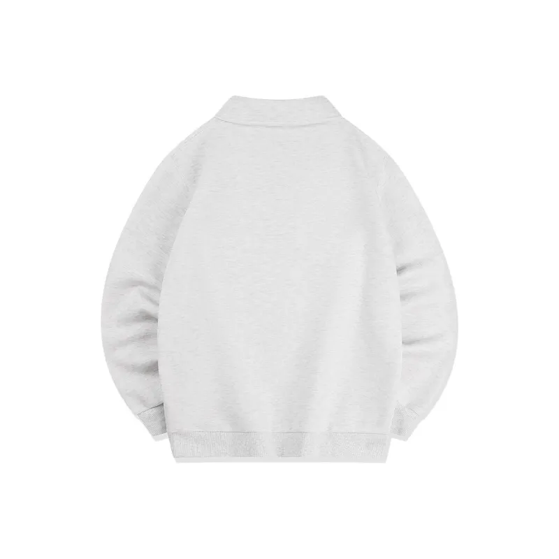 QIAODAN Sports Life Collection Sweatshirt Unisex White Heather Gray-1