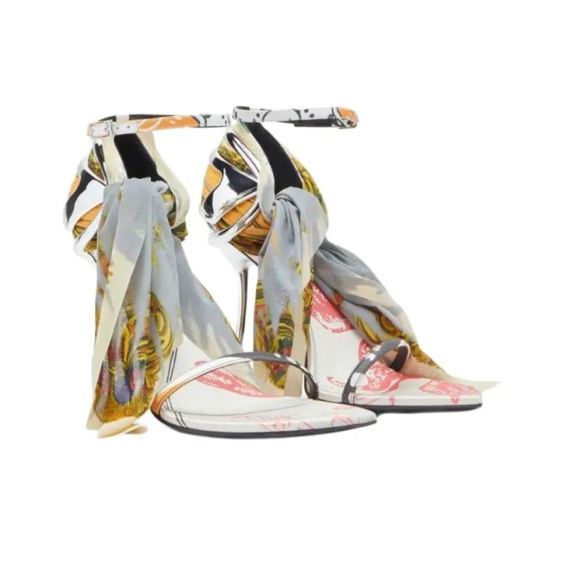 DIESEL D Ten&Half High Heels 10.5cm Women's Silver-3