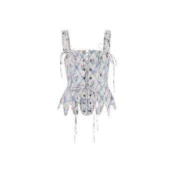 Selkie Collection SS25 Camisole Women's Thirty Goose Standing Diamond Pattern Print