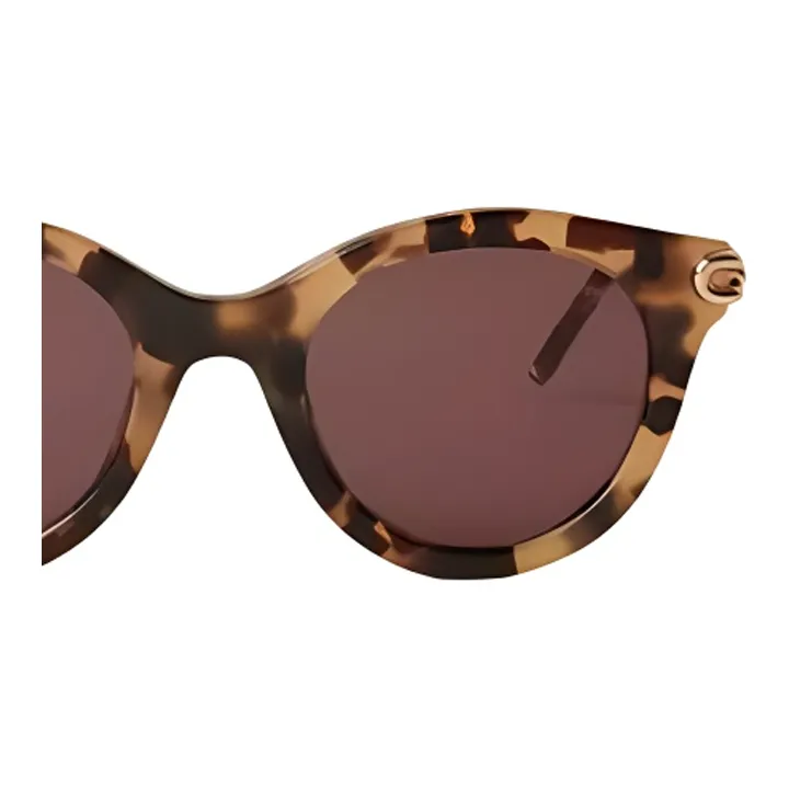 Mulberry Brass Resin Irregular Shape Sunglasses Women's Turtle Shell Color-2