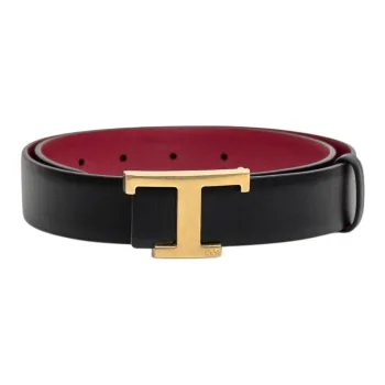TOD'S Calfskin Leather Belts Women's Black 3CM