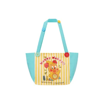 POP MART Polyester With Cotton Tote Bag, Shopping Bag, Handbag Regular Women's Blue & Yellow