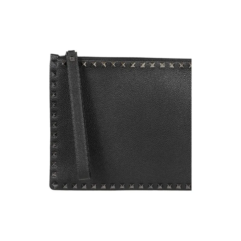 Valentino GARAVANI Calfskin Clutch Men's Black-3