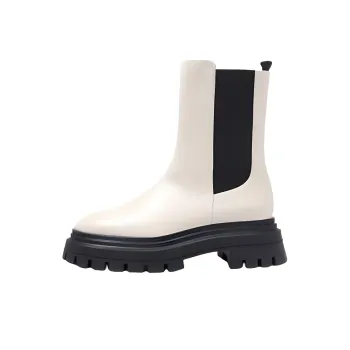 Stuart Weitzman/SW Bedford Crew Chelsea Boots 5cm Women's White
