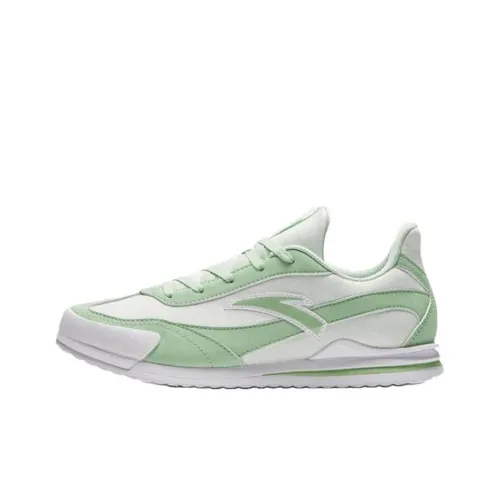 Anta Cushioning Abrasion Resistant Breathable Low Top Casual Shoes Women's White Green