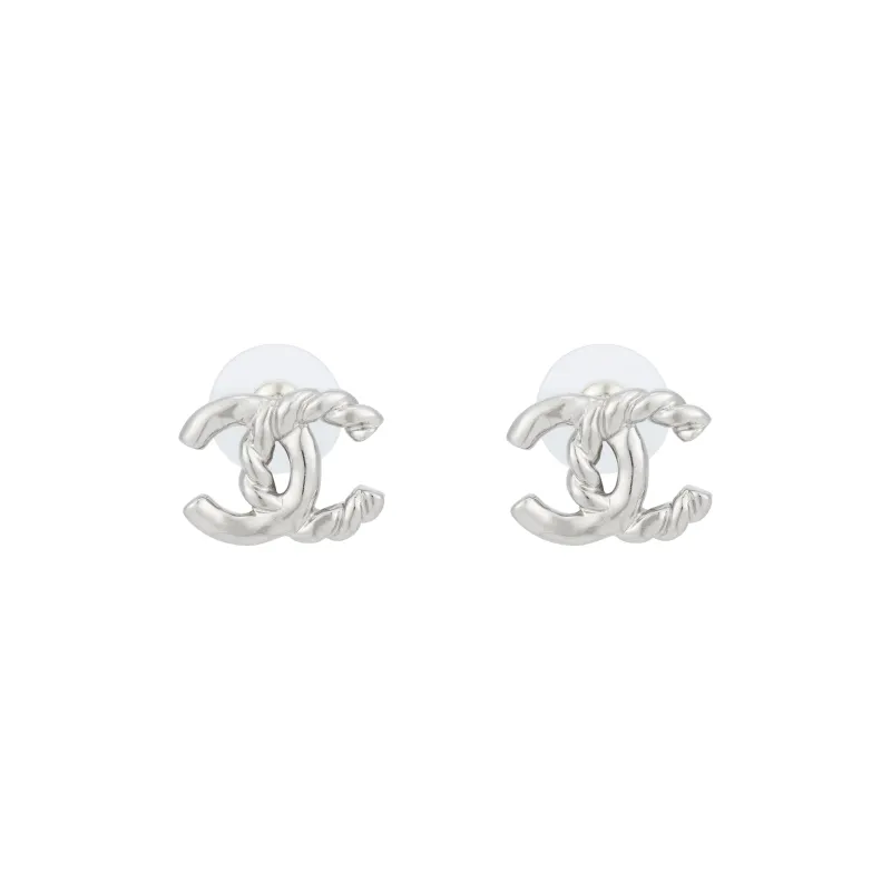 CHANEL Stud Earrings Women's Silver-0