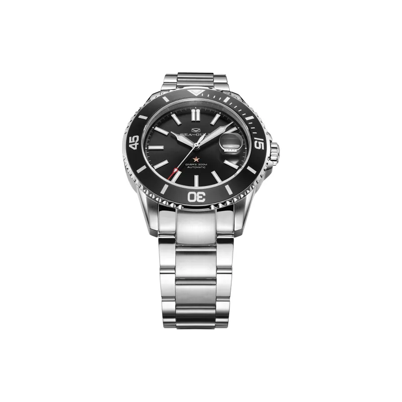 Sea Gull Ocean Automatic Mechanical Movement Steel Strap Watch Men's Watches Black Dial-5