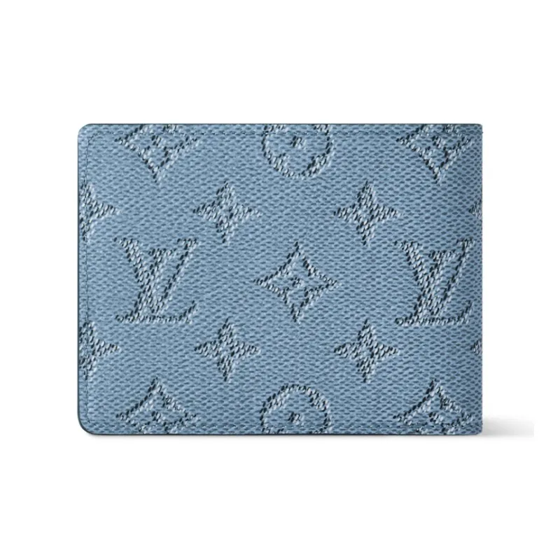 LOUIS VUITTON Multiple Monogram Heritage Coated Canvas Card Holder, Wallet Men's Blue-2