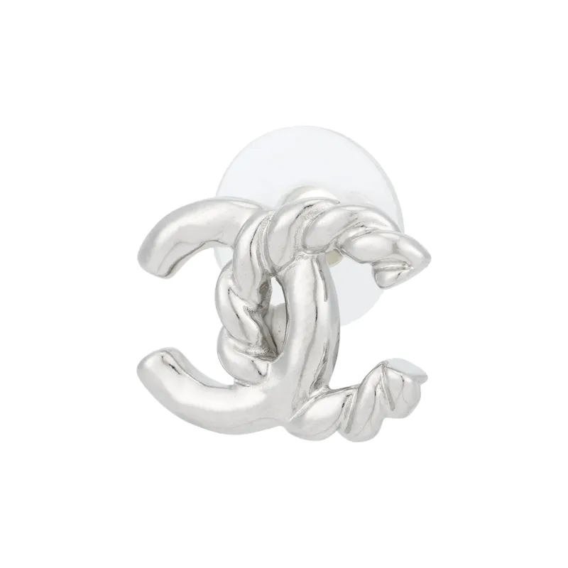 CHANEL Stud Earrings Women's Silver-1