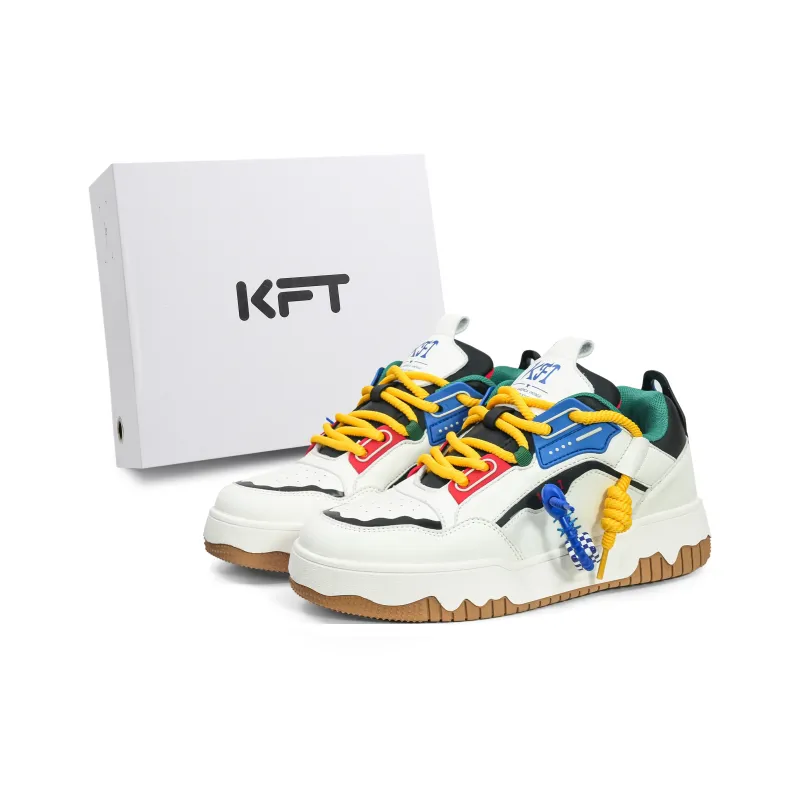 KFT Puffy Shoes Cushioning, Abrasion Resistant, Height Increasing Low Top Skateboard Shoes Unisex-7
