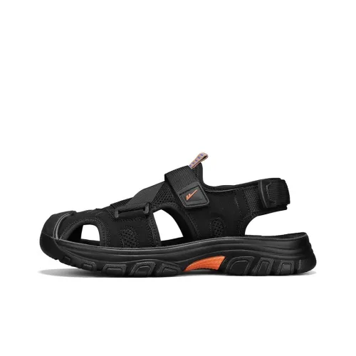 Warrior Height Increasing Abrasion Resistant Lightweight Breathable Slip Resistant River Trekking Shoes Men's Black