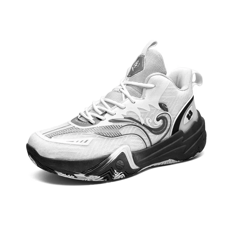 Black tailed Deer Anti Slip Wear Resistant High Top Basketball Shoes Unisex-2