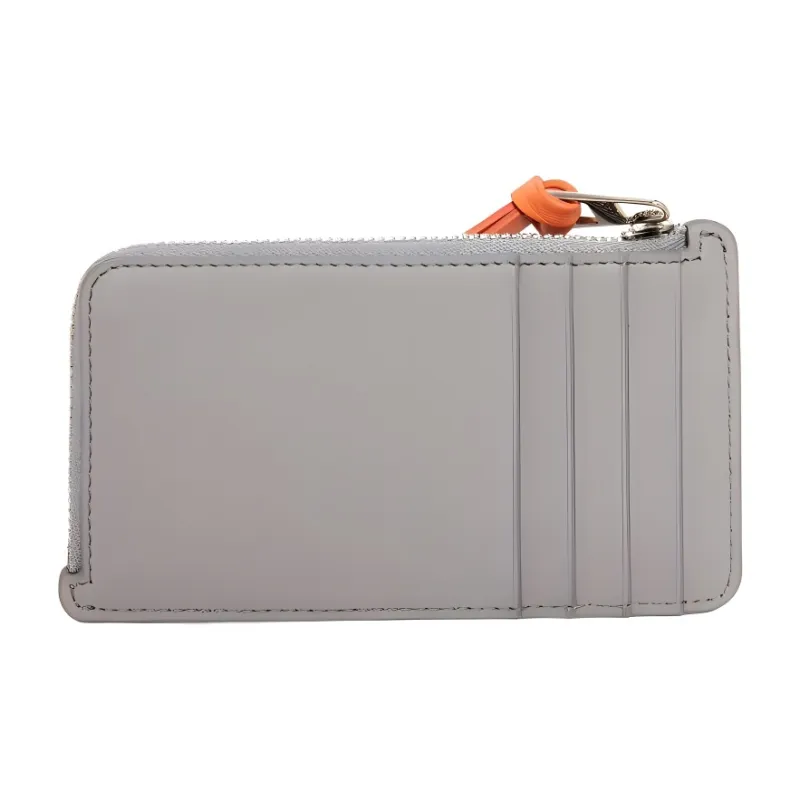 LOEWE Suna Fujita Collaboration Satin Calfskin Card Holder Men's Pearl Gray-1