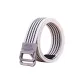 Silver-Tone Buckle with Black and White Stripes