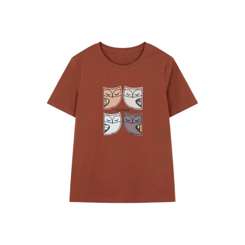 Mo Han Yi Mei T Shirt Women's Orange Red-4