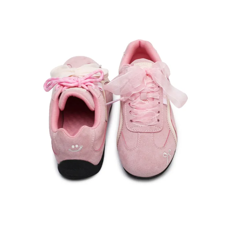 Angelmi Abrasion Resistant Slip Resistant Low Top Casual Shoes Unisex Pink-3