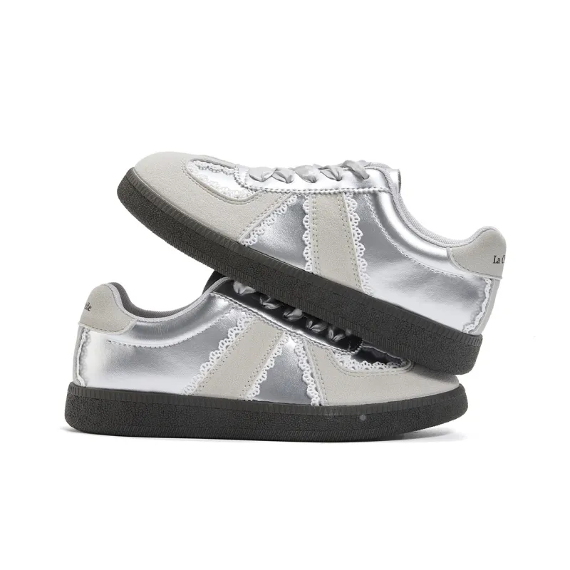 La Chapelle Slip Resistant, Abrasion Resistant, Rebound Resistant Low Top Casual Shoes Women's Silver Gray-4