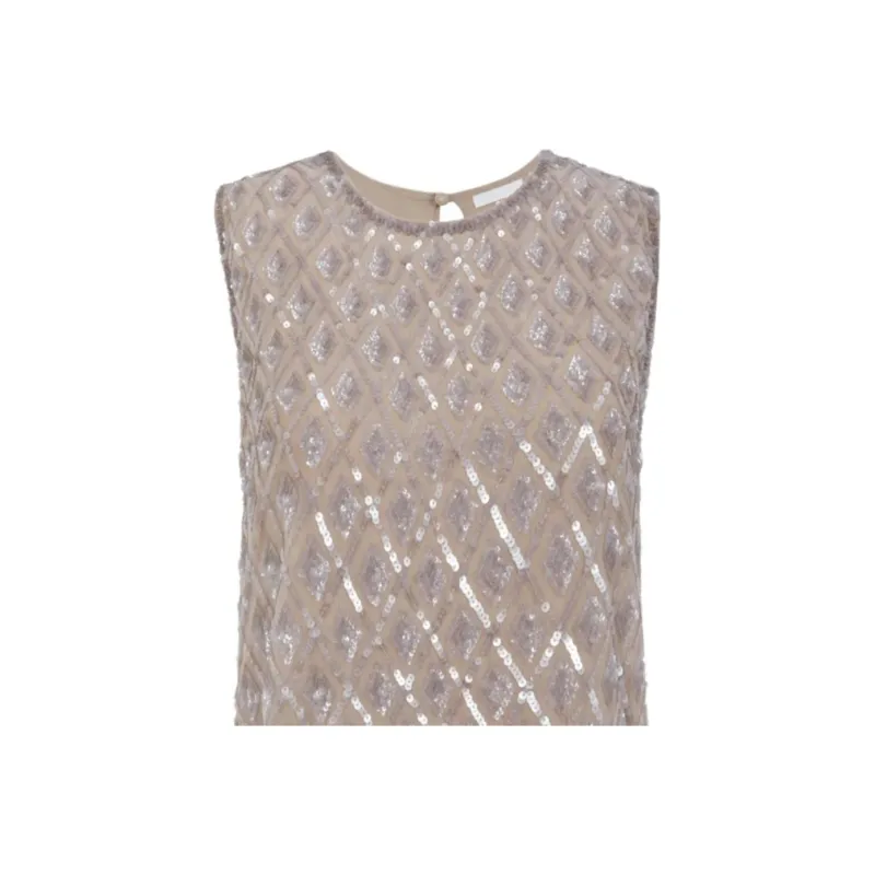 PAROSH Tank Tops Women's Beige-4