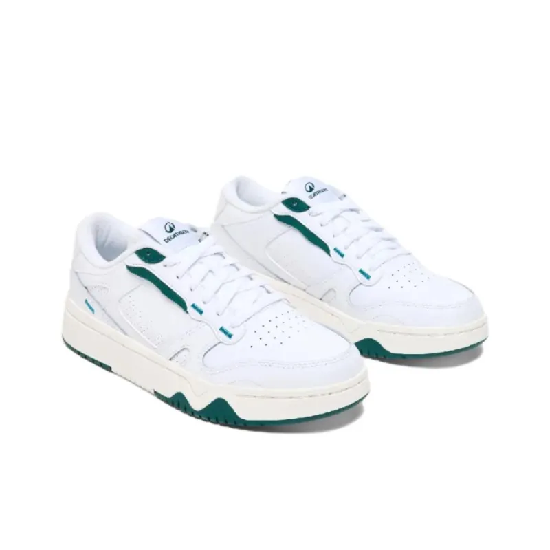DECATHLON Anti Slip Wear Resistant Low Top Skateboard Shoes Women's White Green-2