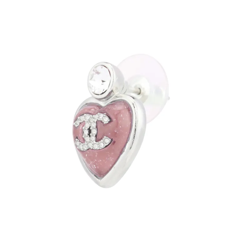 CHANEL Metal Stud Earrings Women's Silver-2