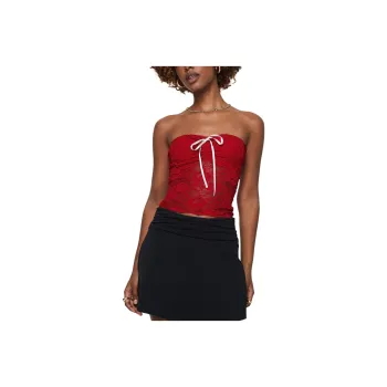 PRINCESS POLLY WINNICK STRAPLESS LACE TOP Strapless Top Women's Red/Red