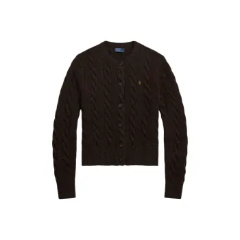 Polo Ralph Lauren Pony Embroidered Cable Knit Cardigan