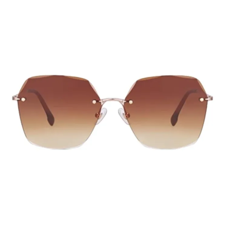 PULAIS Plate Alloy Frame Irregular Shape Sunglasses Unisex Multicolor-5