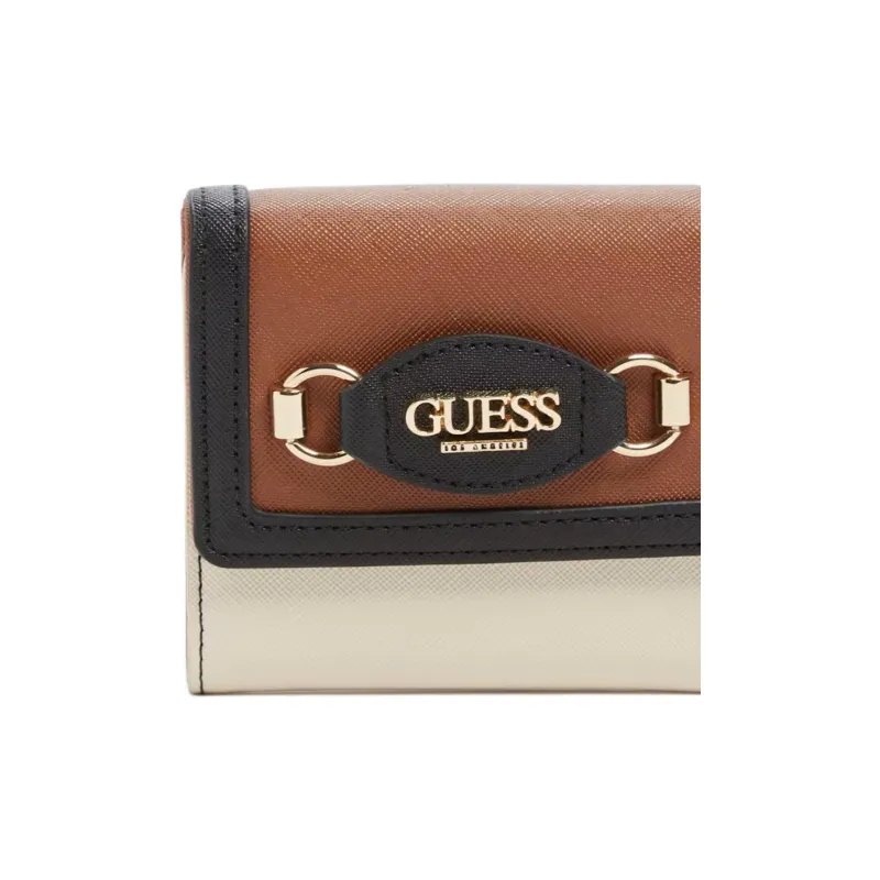 GUESS Artificial Leather Wallet Women's Brown & Cream-3