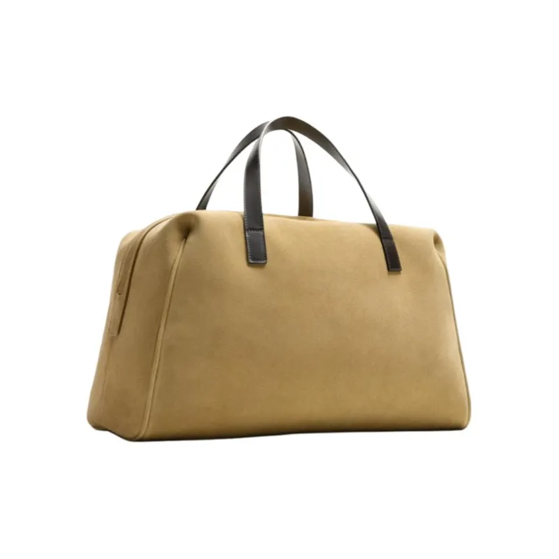 ZARA Leather Travel Bag Unisex Sandy Brown-1