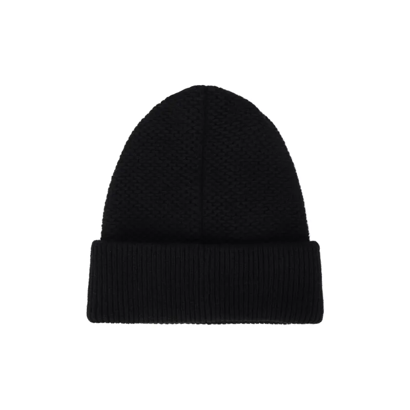 CHANEL Knitted Fabric Cashmere Beanies Women's Black/Dark Blue-1