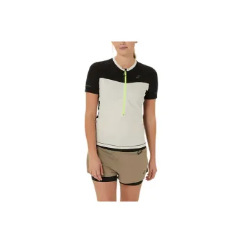 Asics FUJITRAILSHORT SLEEVE TOP T Shirt Women's Oat/High Performance Black