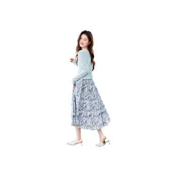 Like The Age Of Water Mid Length Skirt Set With Dress Women's Blue