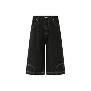 KREATE DENIM Washing Process Series Straight Fit Denim Shorts 7/8 Length Unisex