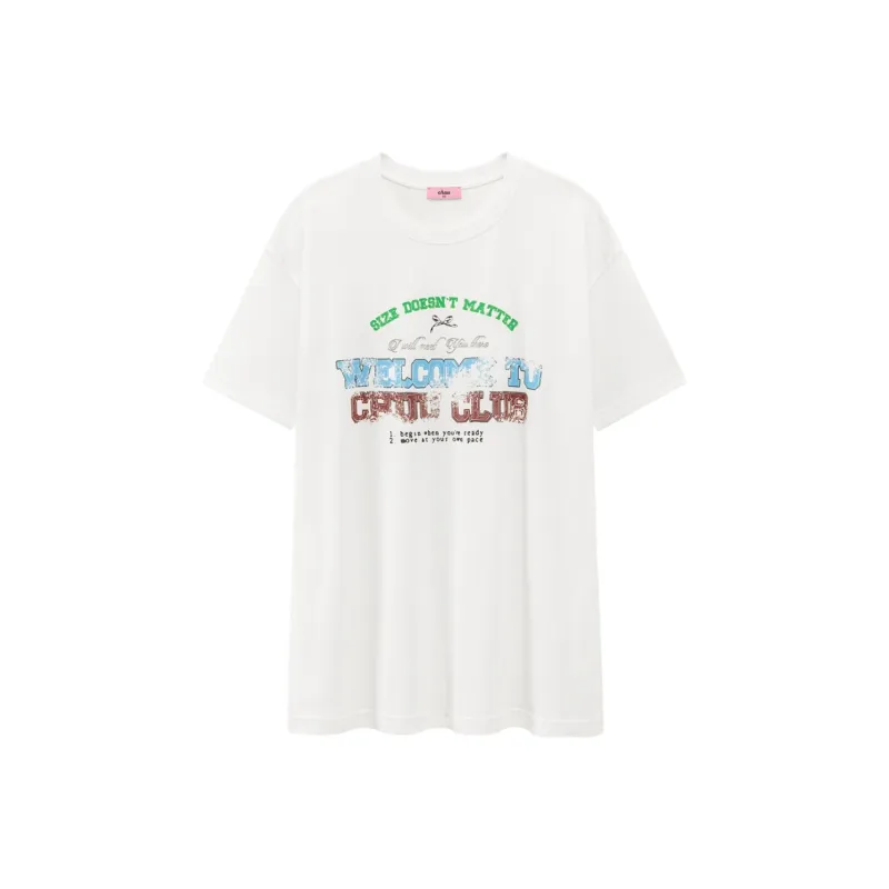 CHUU 2024 Summer New Arrival Crew Neck Loose Fit T-Shirt Women's-0