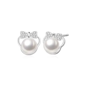 Lao Feng Xiang Pearl Stud Earrings Women's