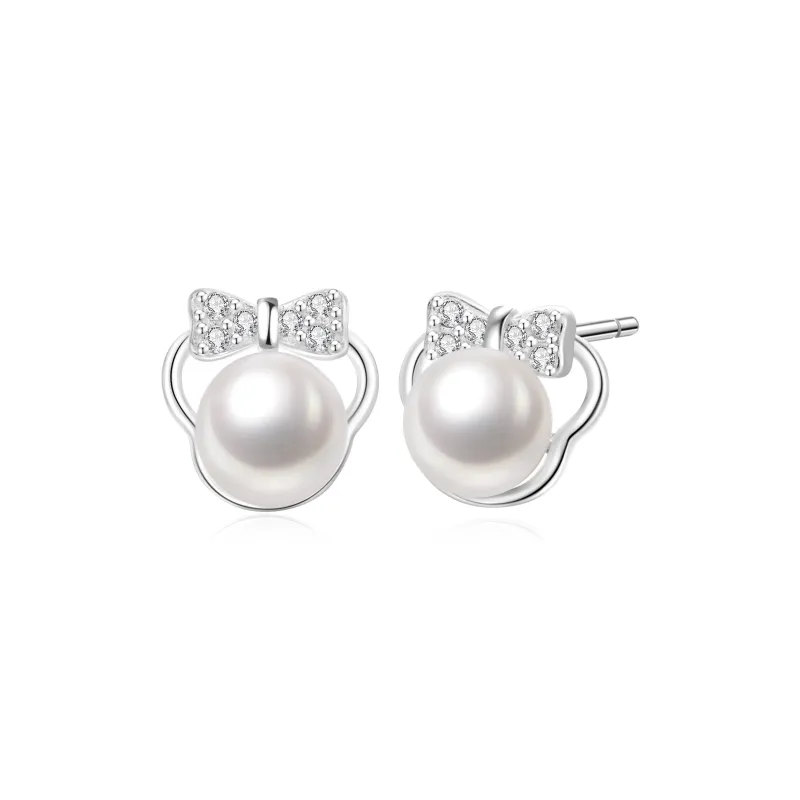 Lao Feng Xiang Pearl Stud Earrings Women's-0