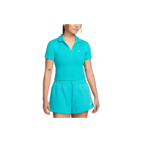 Nike Sportswear Essentials Series Polo Shirt Women's Blue Green