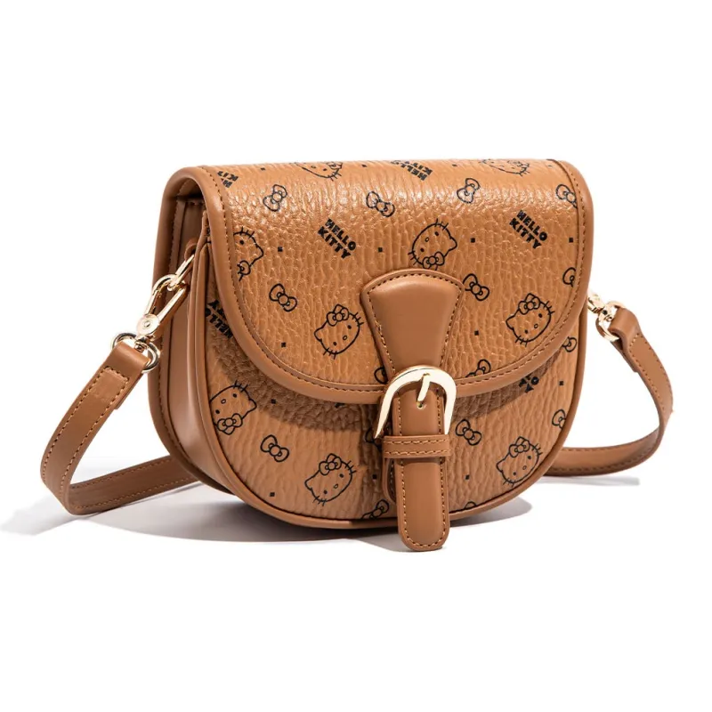 MESUCA Sanrio Hello Kitty Collaboration Kitty Series PU Crossbody Bag, Shoulder Bag Women's Pink/Brown/Milk Tea-9